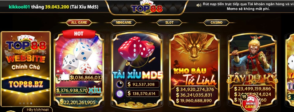 Hướng dẫn chơi Tài xỉu MD5 Top88 nhanh chóng, đơn giản