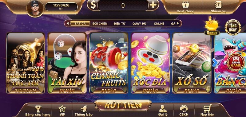 Chơi game xổ số, lô đề thắng tiền lớn tại tdtc